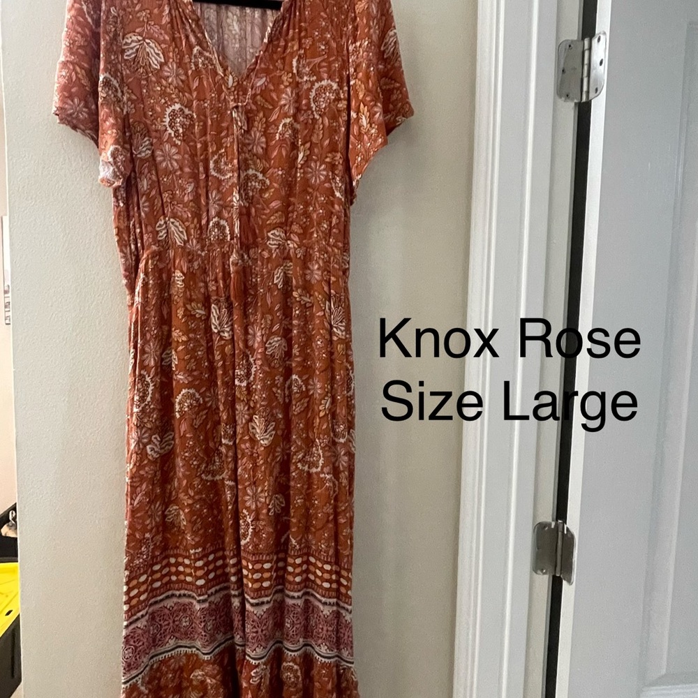 Knox Rose Women's Rust Floral Maxi Dress